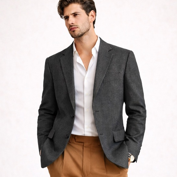 Yves Saint Laurent Other - Yves Saint-Laurent Vintage Designer Blazer Tailored Wool 2-Button Gray 42R